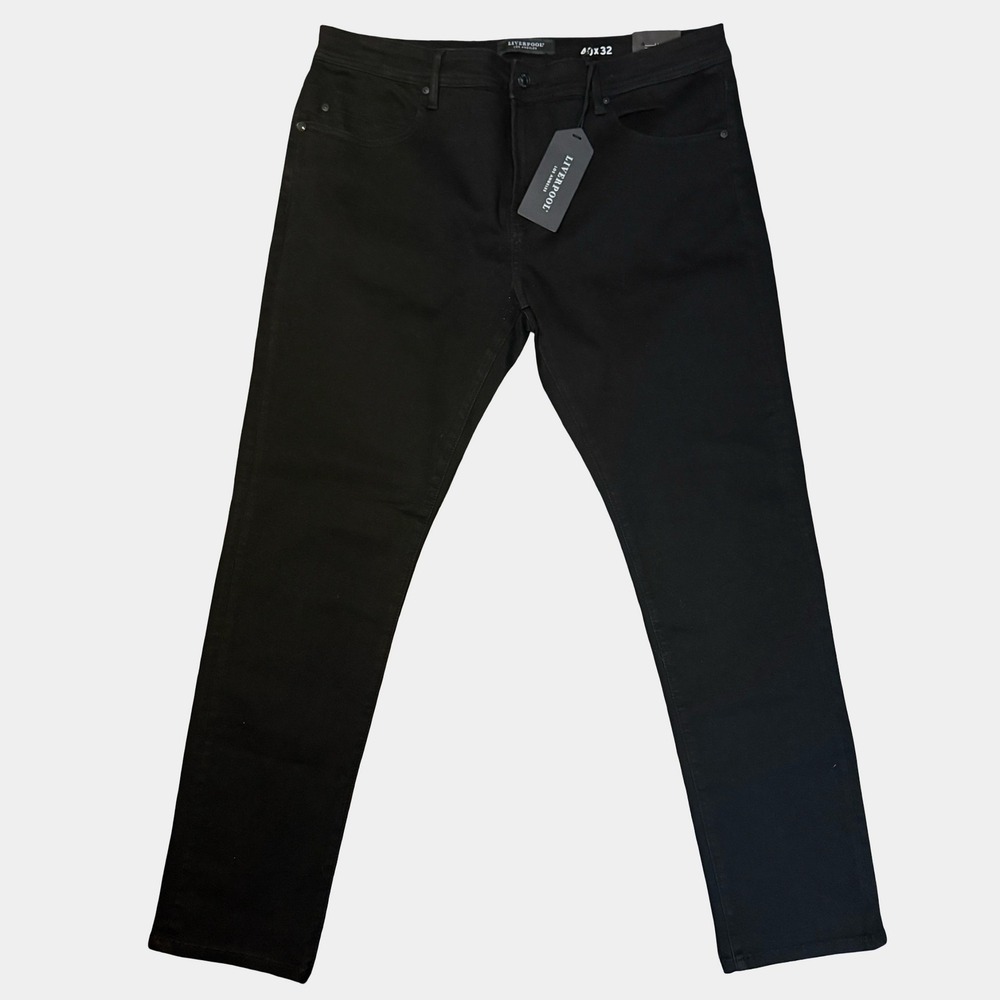 Liverpool Los Angeles Modern Straight Jeans Mens 40x32 Black LM1008T1-BLK NWT
